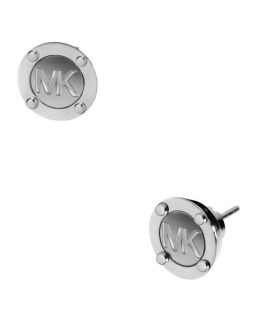 Michael Kors  Astor Stud Logo Earrings, Silver Color