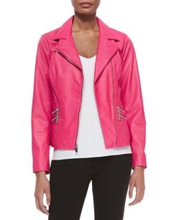 NM EXCLUSIVE HOT PINK LEATHER JACKET