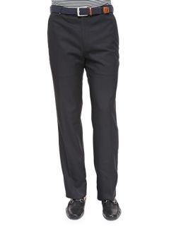 Peter Millar Durham High Drape Performance Pants, Black