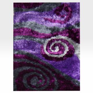 DonnieAnn Company Flash Shaggy Lilac Abstract Swirl Area Rug