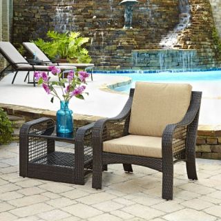 Home Styles Lanai Breeze 2 Piece Accent Chair and End Table   Conversation Patio Sets