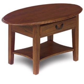 Oval Coffee Table with Drawer in Medium Oak   Coffee Tables