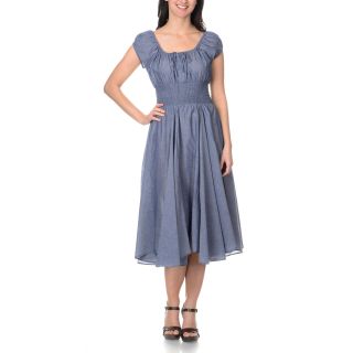 Chelsea & Theodore Womens Denim Peasant Dress   Shopping