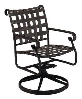 Woodard Ramsgate Swivel Rocker Dining Chair   Outdoor Dining Chairs