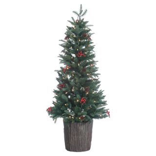 4 ft. Mackenzie Ultra Real Potted Pre lit Narrow Porch Tree