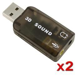 INSTEN USB to Headset/ Microphone PC Sound Card Adapter (Pack of 2)