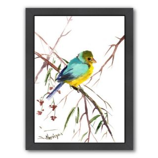 Green Finch Framed Painting Print