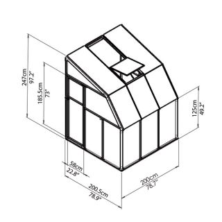 Rion Sun Room 2 Greenhouse — 6ft.L x 6ft.W. Model# HG7506  Green Houses
