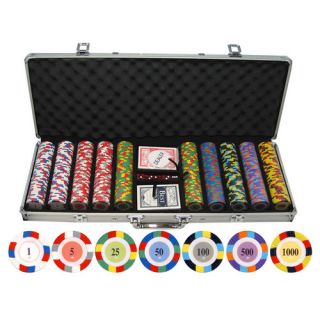 500 Piece Classic Clay Poker Chips Set by JP Commerce