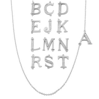 Fremada Rhodium Plated Sterling Silver and Cubic Zirconia Initials