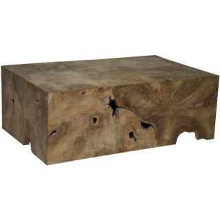INSPIRE Q Hatteras Irregular Modern Woodblock Occasional Coffee Table