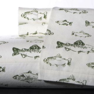 Eddie Bauer School of Fish Flannel Sheet Set   Bed Sheets