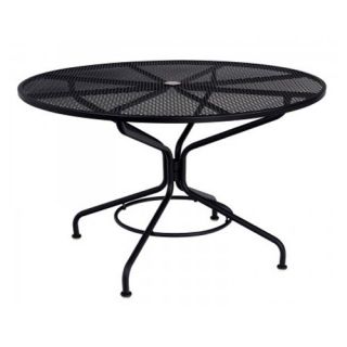 Woodard Iron Cafe Series Mesh Top Iron 48 in. Round Patio Dining Table   Patio Dining Tables