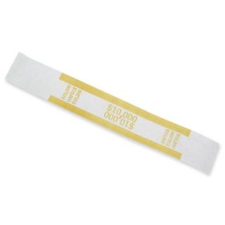 MMF INDUSTRIES Currency Straps, Self Stick, 10000, 1000/PK, Yellow