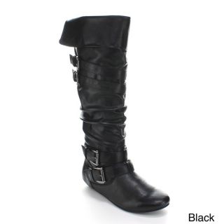 Forever Womens Tamika 42 Knee high Buckled Slouch Boots   15939013