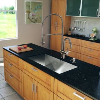 Vigo VG15149 Single Basin Undermount Kitchen Sink and Faucet Set   Kitchen Sinks