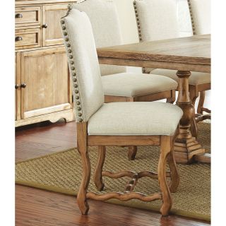 Steve Silver Plymouth Side Dining Chair   Set of 2   Low Sheen Oiled Oak