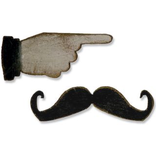 Sizzix Movers & Shapers Magnetic Dies By Tim Holtz 2/Pkg Mini Mustache