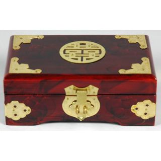 Oriental Furniture Lacquer Black Crackle Empress Jewelry Box