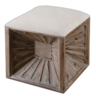 Uttermost Jia Natural Wood Cube Ottoman