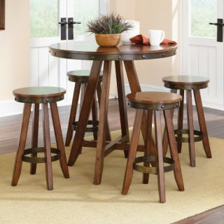 Sauder Carson Forge 5 Piece Counter Height Dining Table Set