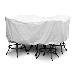 KoverRoos SupraRoos 84 in. White Large Bar Set Cover with Umbrella Hole   Outdoor Furniture Covers