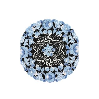 nuLOOM Hand hooked Country Floral Blue Round Rug (6 x 6)