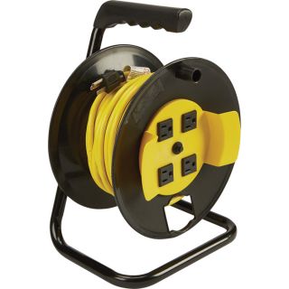 Voltec Cord Reel with Stand — 40ft.L, 16/3 SJTW Cord, 4 Outlets, 13 Amps, Model# 07-00403  Cord Reels