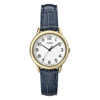 Timex Womens T2N954 Elevated Classics Dress Goldtone Case Leather