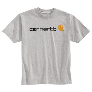 Carhartt Short Sleeve Logo T-Shirt — Heather Gray, Medium, Model# K195  Short Sleeve T Shirts