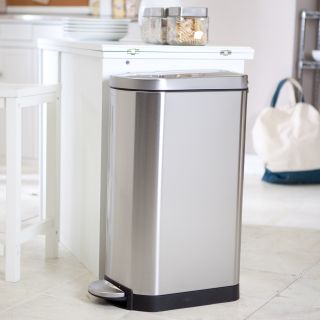 simplehuman® Slim Step Trash Can Brushed Stainless Steel