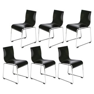 Somette Moreno Transparent Black Acrylic Modern Chair (Set of 6