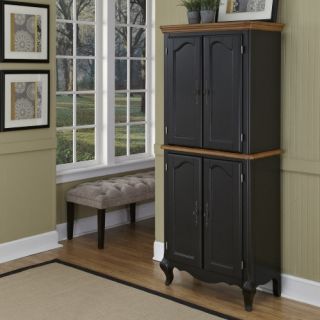 Home Styles The French Countryside Oak and Rubbed Black Pantry   Pantry Cabinets