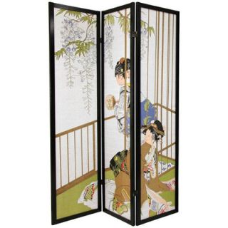 Oriental Furniture Geisha Decorative Shoji Room Divider