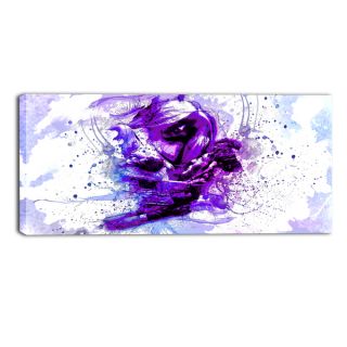 Design Art Purple Abstract Embrace 32 x 16 inch Sensual Canvas Art