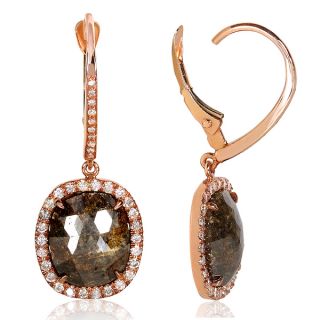 Annello 14k Rose Gold 5 4/5ct TDW Opaque Brown Diamond Earrings (G H