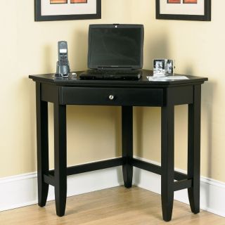 Home Styles Bedford Corner Lap Top Desk in Ebony Black