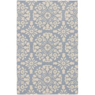 eCarpet Gallery Samarkand Cream/Pale Dull Blue Abstract Area Rug