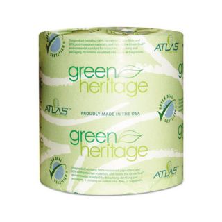 Green Heritage 2 Ply Toilet Paper   500 Sheets per Roll by Atlas Paper