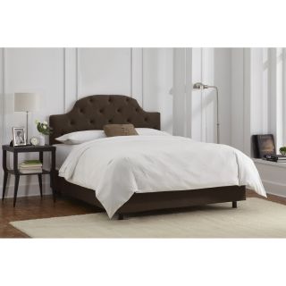 Curved Tufted Velvet Upholstered Bed   Standard Beds