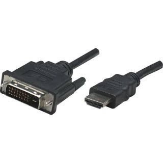 Manhattan HDMI to DVI D Dual Link Cable, 6, Black   14084246