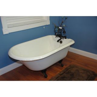 Cambridge Plumbing 60.5 x 23.25 Rolled Rim Soaking Claw Foot Bathtub