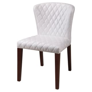 Moe's Home Collection Zara Side Dining Chair   Set of 2   White   Dining Chairs