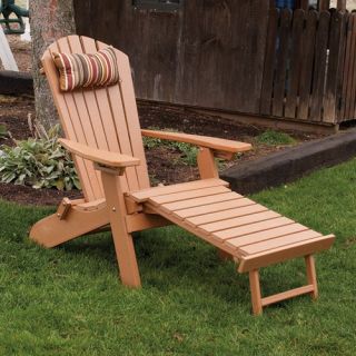 A & L Furniture Recycled Plastic Folding Reclining Adirondack with Pullout Ottoman   Adirondack Chairs