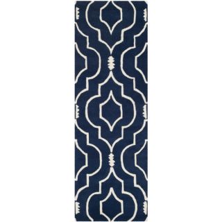 Safavieh Handmade Moroccan Chatham Geometric pattern Dark Blue/ Ivory