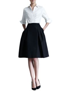 Carolina Herrera Silk Taffeta Shirt & Faille Party Skirt