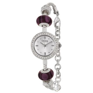 Caravelle by Bulova Womens Crystal Stainless Steel Purple Glass