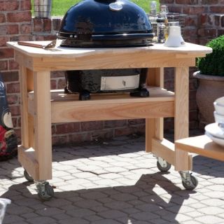 Primo Teak Curve Table for Oval Kamado Grill