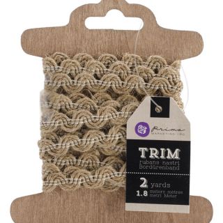 Trim 3 Card Assortment 2 Yards Each Burlap Ric Rac, Stitched Burlap