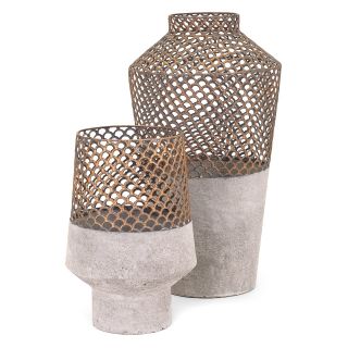 IMAX Rowan Metal Vase   Set of 2   DO NOT USE